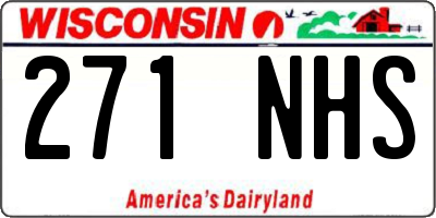 WI license plate 271NHS