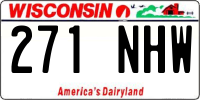 WI license plate 271NHW