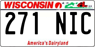 WI license plate 271NIC
