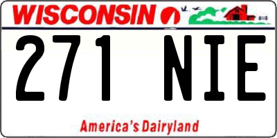 WI license plate 271NIE