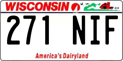 WI license plate 271NIF