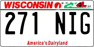 WI license plate 271NIG