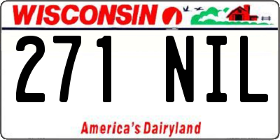 WI license plate 271NIL