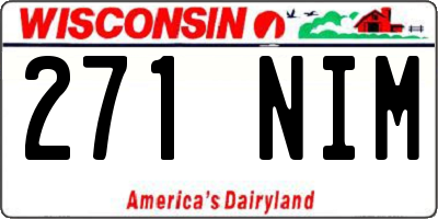 WI license plate 271NIM