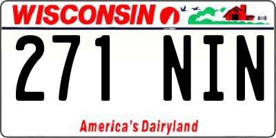 WI license plate 271NIN