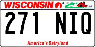 WI license plate 271NIQ