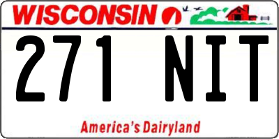 WI license plate 271NIT