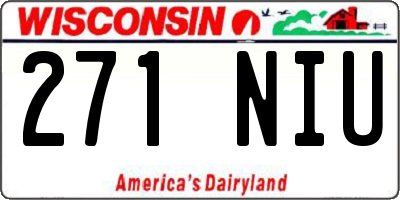 WI license plate 271NIU