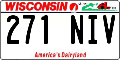 WI license plate 271NIV