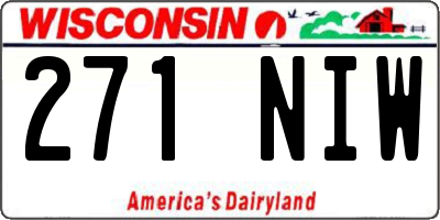 WI license plate 271NIW