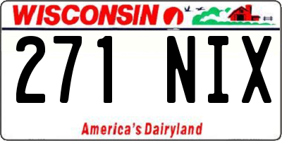 WI license plate 271NIX