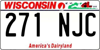 WI license plate 271NJC
