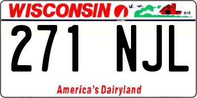WI license plate 271NJL