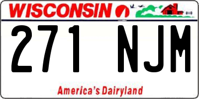 WI license plate 271NJM