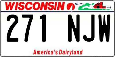 WI license plate 271NJW