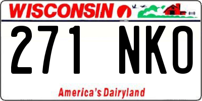 WI license plate 271NKO