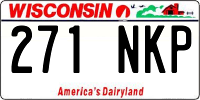 WI license plate 271NKP