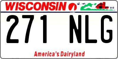 WI license plate 271NLG