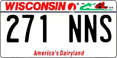 WI license plate 271NNS
