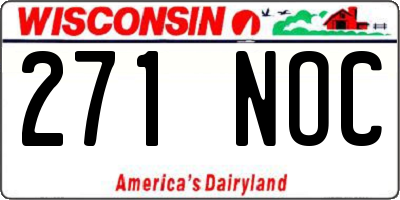 WI license plate 271NOC