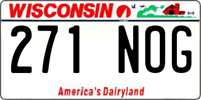 WI license plate 271NOG