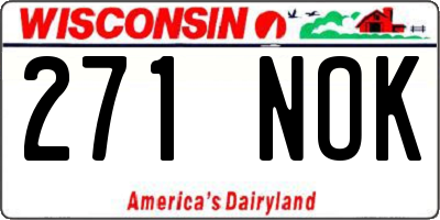 WI license plate 271NOK