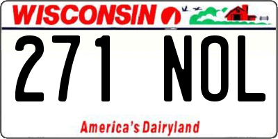WI license plate 271NOL