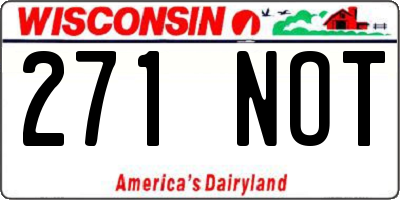 WI license plate 271NOT