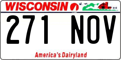 WI license plate 271NOV