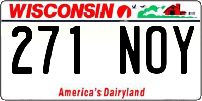 WI license plate 271NOY
