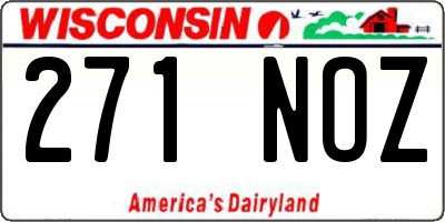 WI license plate 271NOZ