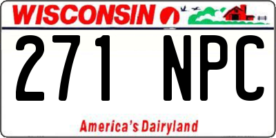WI license plate 271NPC