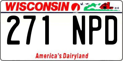 WI license plate 271NPD