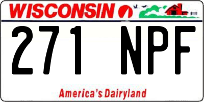 WI license plate 271NPF