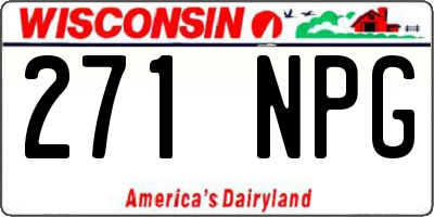 WI license plate 271NPG
