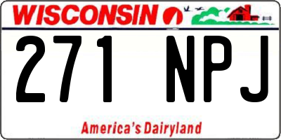 WI license plate 271NPJ