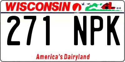 WI license plate 271NPK