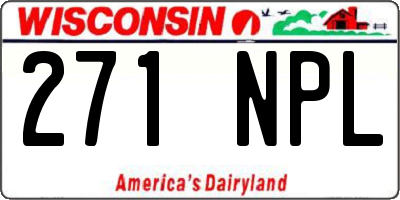 WI license plate 271NPL