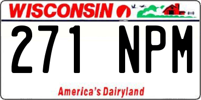 WI license plate 271NPM