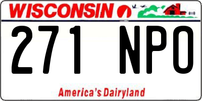 WI license plate 271NPO