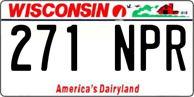 WI license plate 271NPR