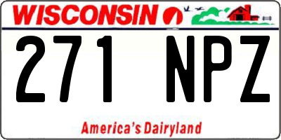WI license plate 271NPZ
