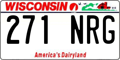 WI license plate 271NRG