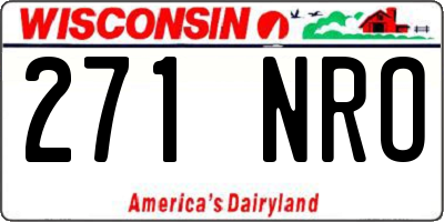WI license plate 271NRO