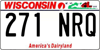 WI license plate 271NRQ