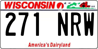 WI license plate 271NRW