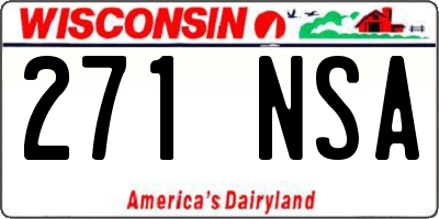 WI license plate 271NSA
