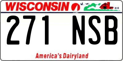 WI license plate 271NSB