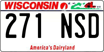 WI license plate 271NSD