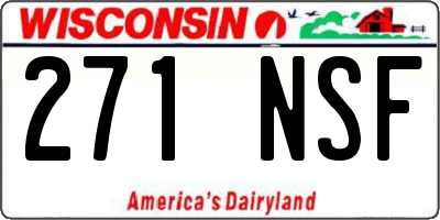 WI license plate 271NSF